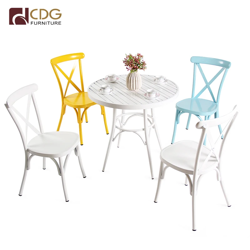 Handmade Commercial Furniture Bistro Chair Table Round Light Wooden Finish Dinning Table