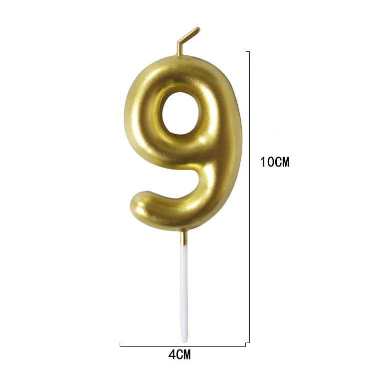 Factory Price OEM Wholesale With Sticks Birthday Party Cake Decorative Ritual Gold Number Candles