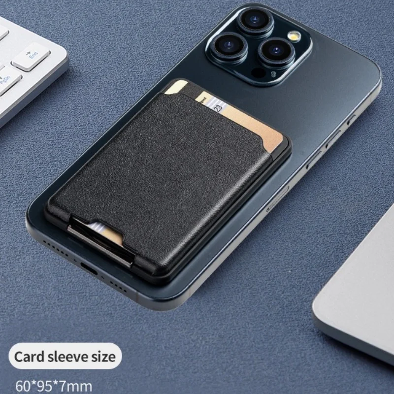 Hot sale custom 2 in 1 function rfid card bag wallet pu leather insurance id card holder for mobile phone