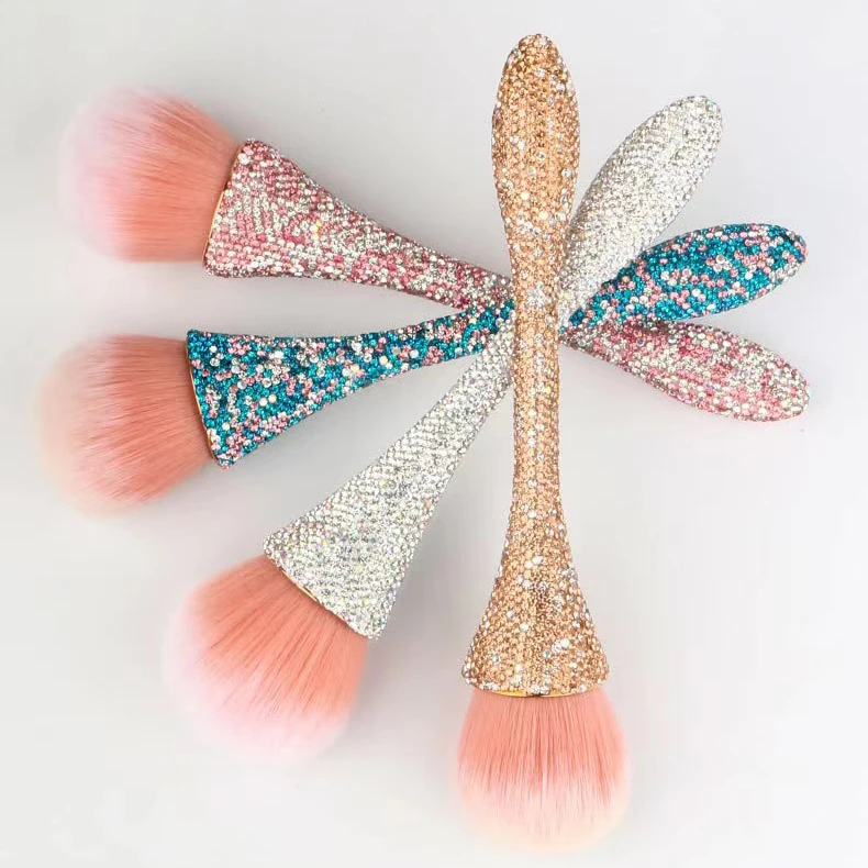 Diamond Small Waist Makeup Brush Big Round Head Nail Brushes Bling rhinestone Dust Brush Face Multifunctional Beauty Tool