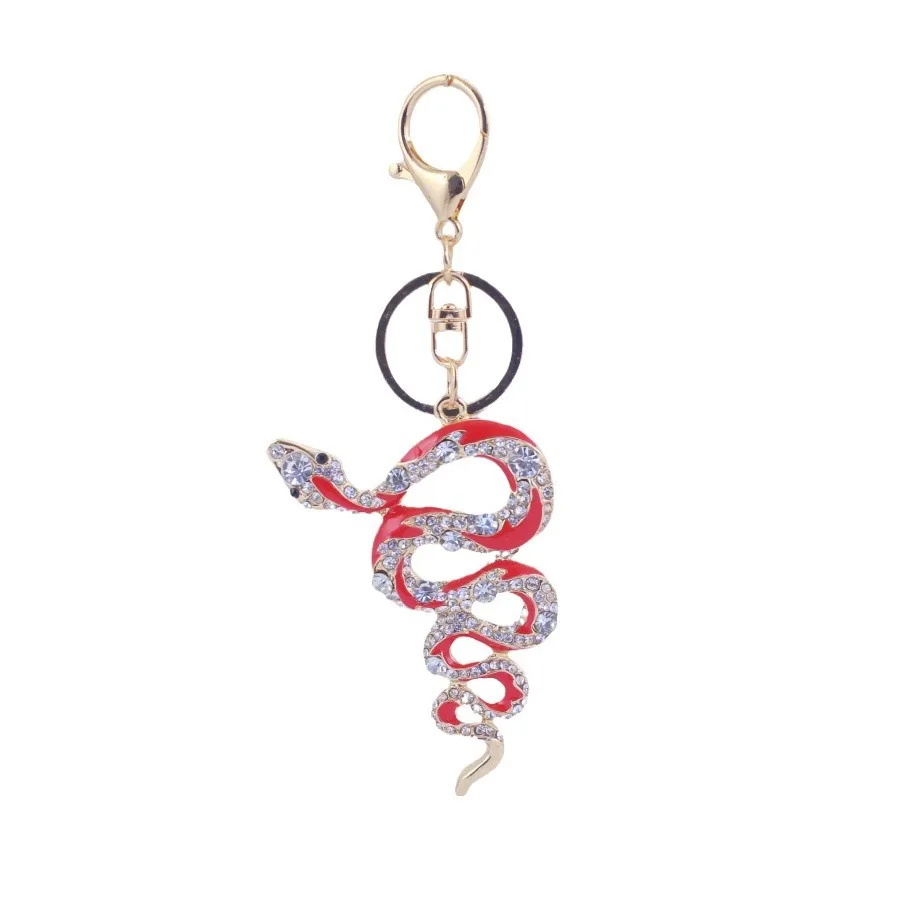 2024 China Hot Promotional Gift Keychain Rhinestone snake metal  Keychain Diamond Key Chains Charms Car Accessories