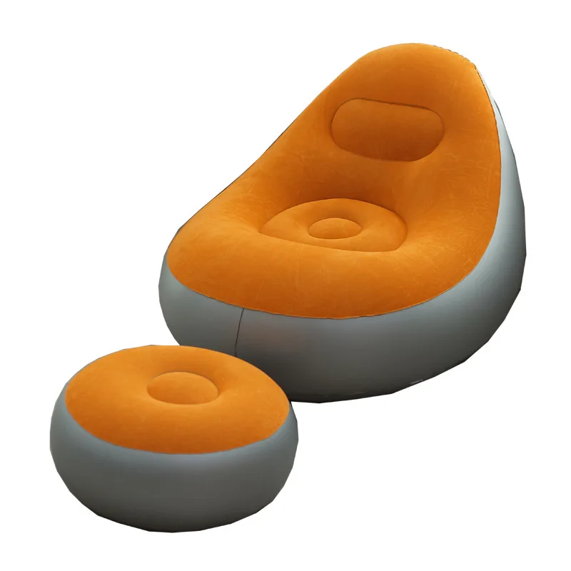 Indoor and outdoor PVC material inflatable lazy sofa with pump for foldable storage inflatable backrest thickened sofa