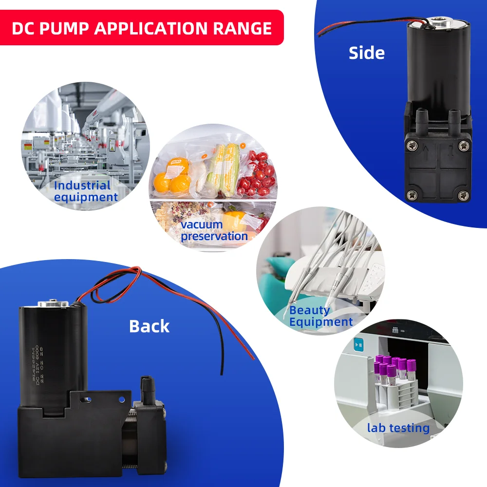 VN-C4 12/24V 42W 25-27L/min -89KPa Mini Electric Air Pump DC Piston Pump with Brushless Motor vacuum pump for laboratory