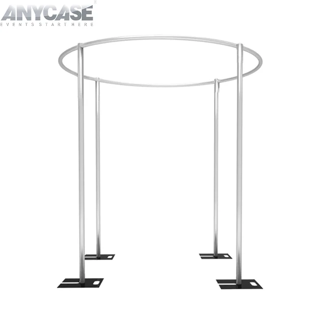 White Curtains Aluminum Pipes Round 10ft Wedding Decoration Adjustable Round Curved Pipe and Drapes for Events