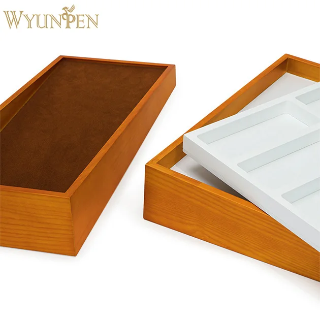 WYP 18 Slot Solid wood Modern Minimalism Sunglasses Display Stand Glasses Wooden Lacquer Beveled Tray Display Rack