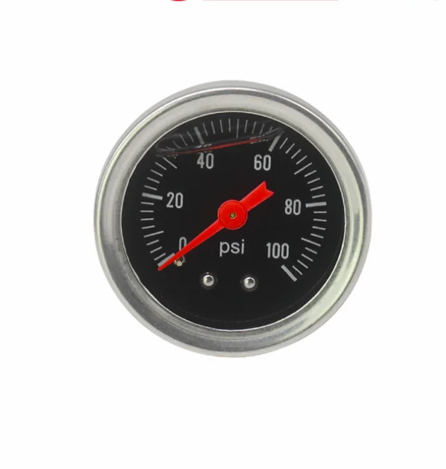 Black 45mm OD 1/8 NPT  0-100 psi Liquid Filled Fuel Pressure Oil Pressure Gauge Port for Universal parts engine