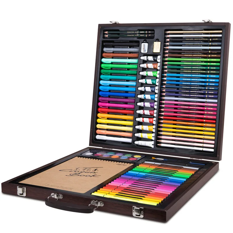 BOMEIJIA Hot Sale Wood Box 103 Piece Art Painting Set WIth Pencil paint watercolor pen Children Art set