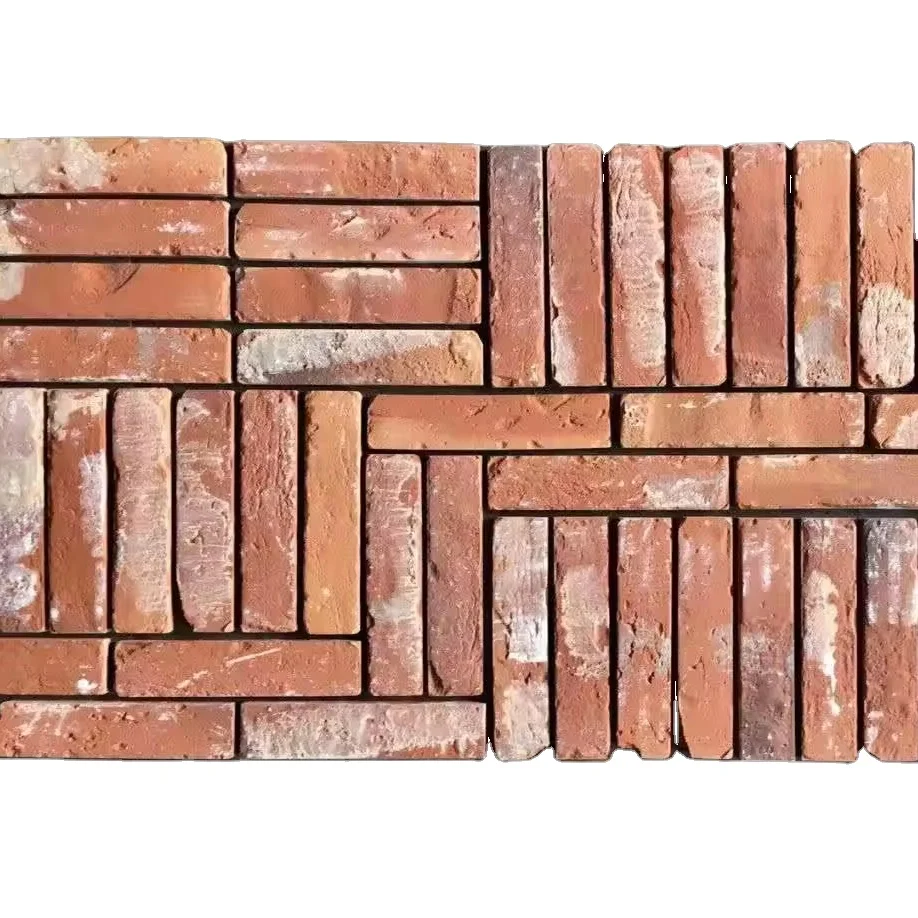 Огненная глина старые красные кирпичи наружная стена декоративная кирпичная старинная тонкая плитка из шпона