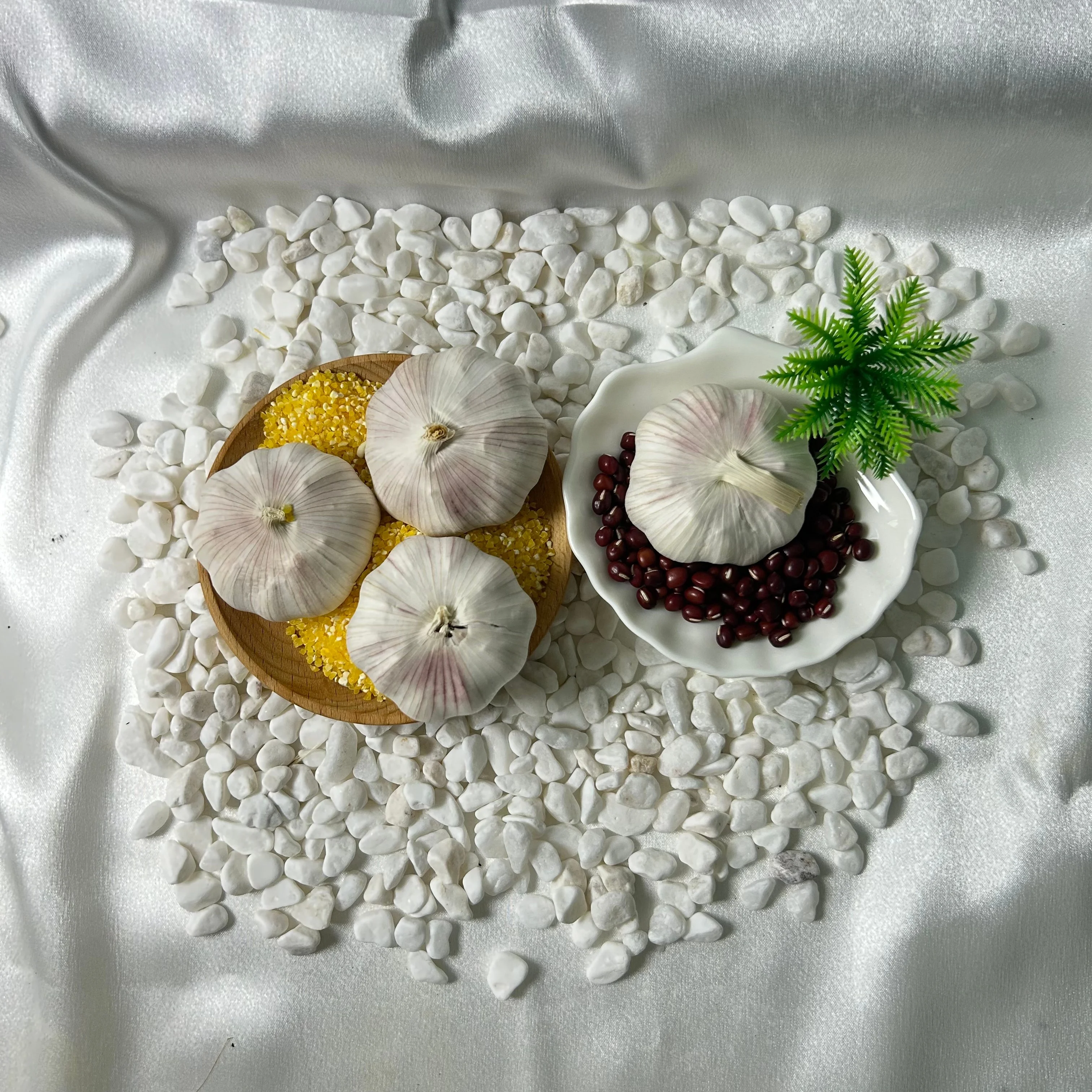 Sample: Size 5.0cm-5.5cm fresh normal white garlic grown from China, mesh bag packing/carton packing/customizable