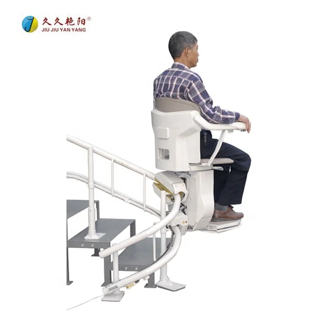 High-tech JY-LT CE barrier-free China inclined automatic retractable emergency curved disabled stair platform elderly stair lift