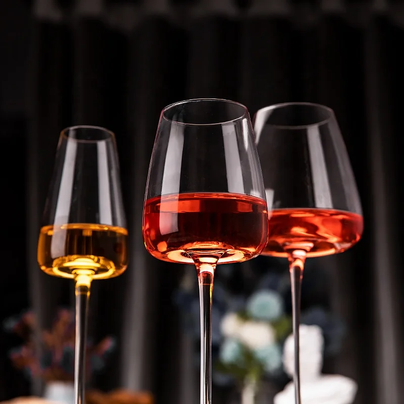 4Pc Handblown Universal Concave Bottom White Red Wine Goblet Drinking Glassware Gift Set