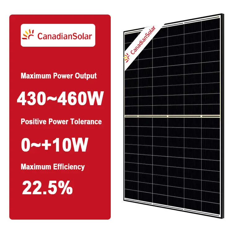 Панель PV двухсторонняя двойное стекло TOPBiHiKu6_CS6.1-54TB-430-460W N-Type TOPCon Tech моно-кремниевые элементы солнечная система
