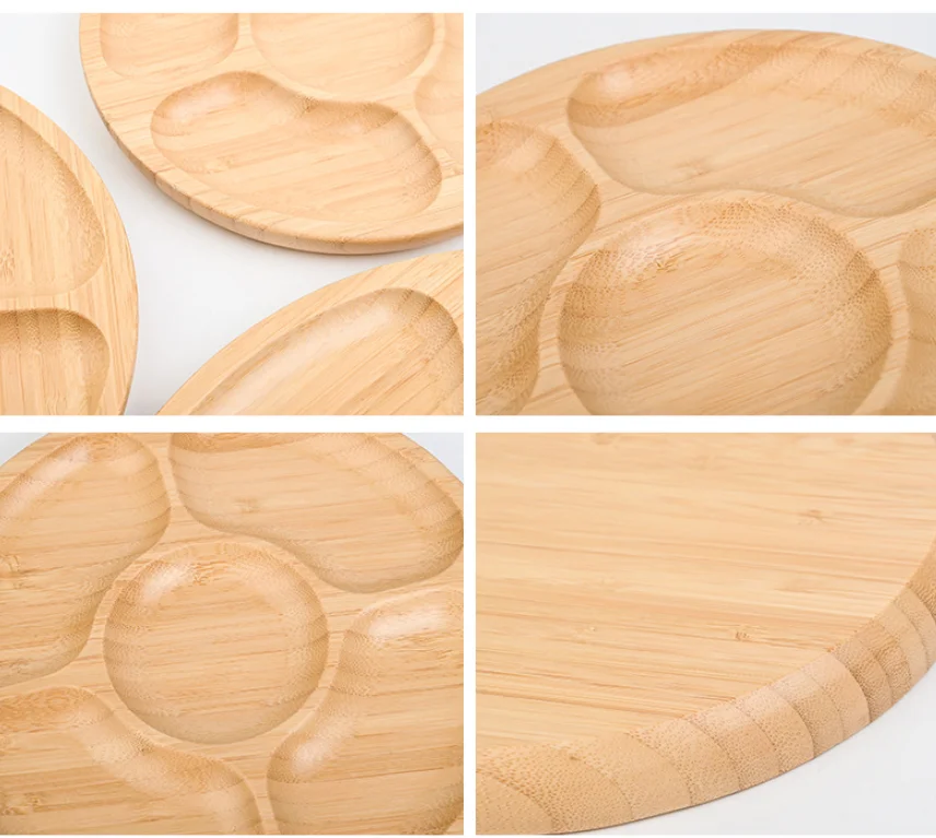Round bamboo split dinner plate