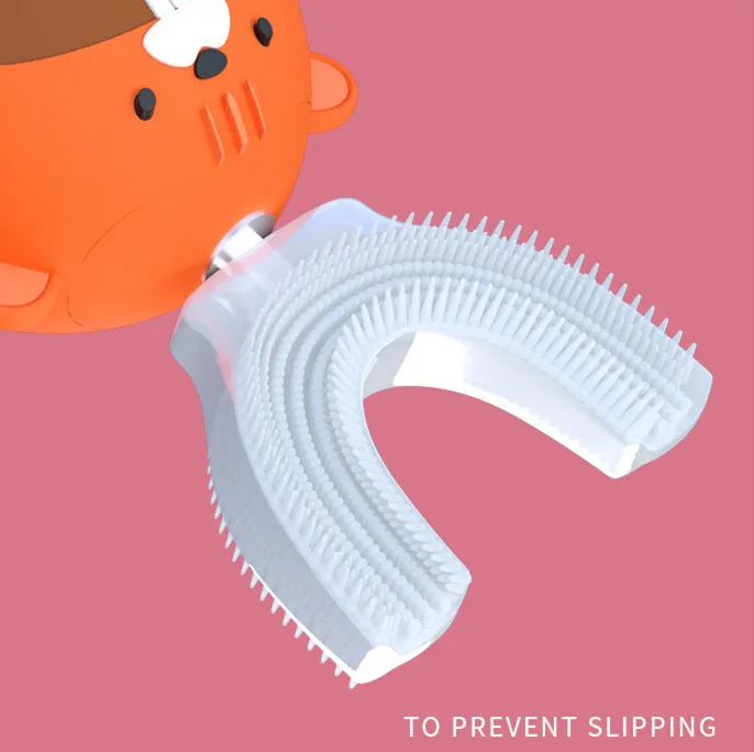 Automatic Electronic Child Baby Silicone Ultra Sonic Smart U-Shaped 360 Degree Children U Shape Kids Electric Toothbrush For Kid