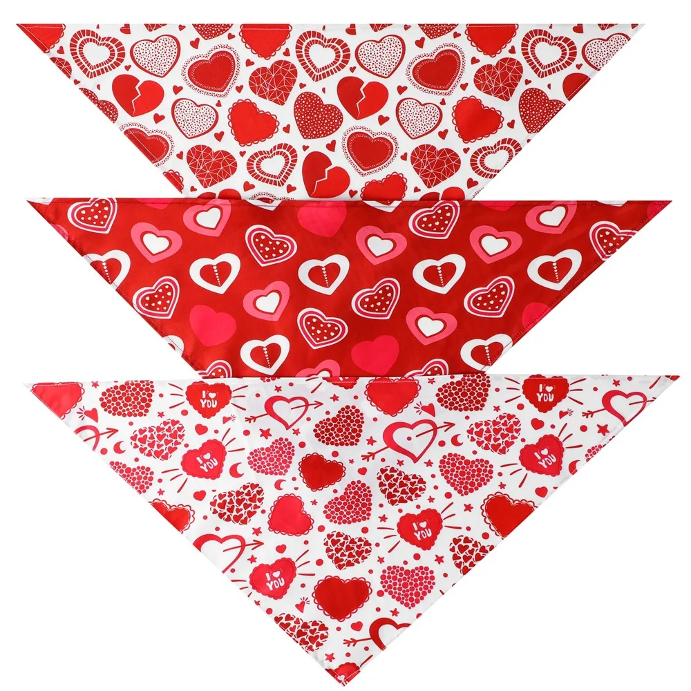 Wholesale Pet Love Printing Scarf Valentines Day Pet Triangle Bandana Pet Accessories