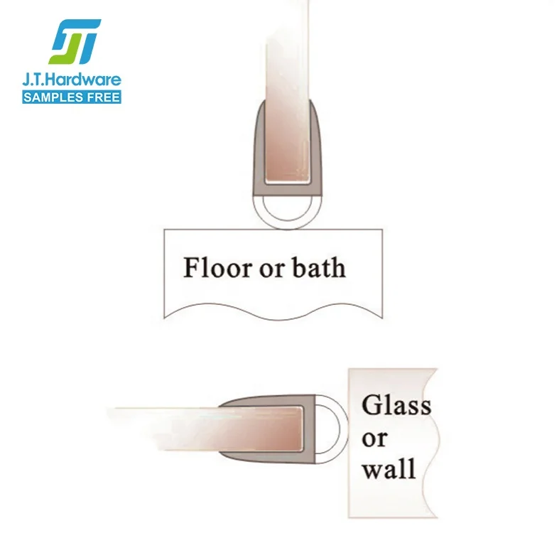 Bathroom Accessories Frameless Glass Shower Door Waterproof Translucent Plastic PVC Sealing Strip