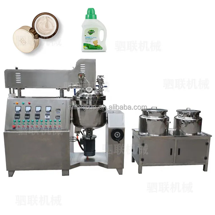 SL-100L Cosmetic Chemical Shampoo Toothpaste Lotion Cream Production Line Equipment Vacuum Mixer Emulsifying Homogenizer Machine