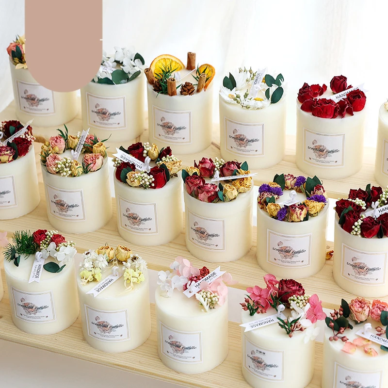 private label vegan flower aromatherapy candles soy wax luxury aroma custom scented candles for home decorative