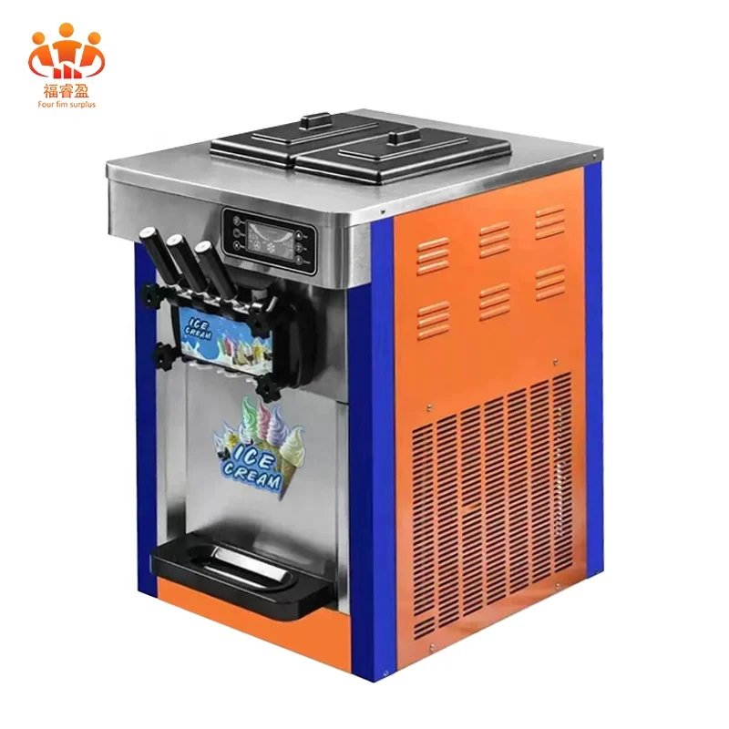 Hot selling high quality commercial desktop three flavor stainless steel home soft serve ice cream machine price