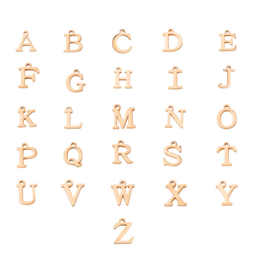 A-Z Подвеска из нержавеющей стали с золотым покрытием для изготовления украшений ожерелий и браслетов