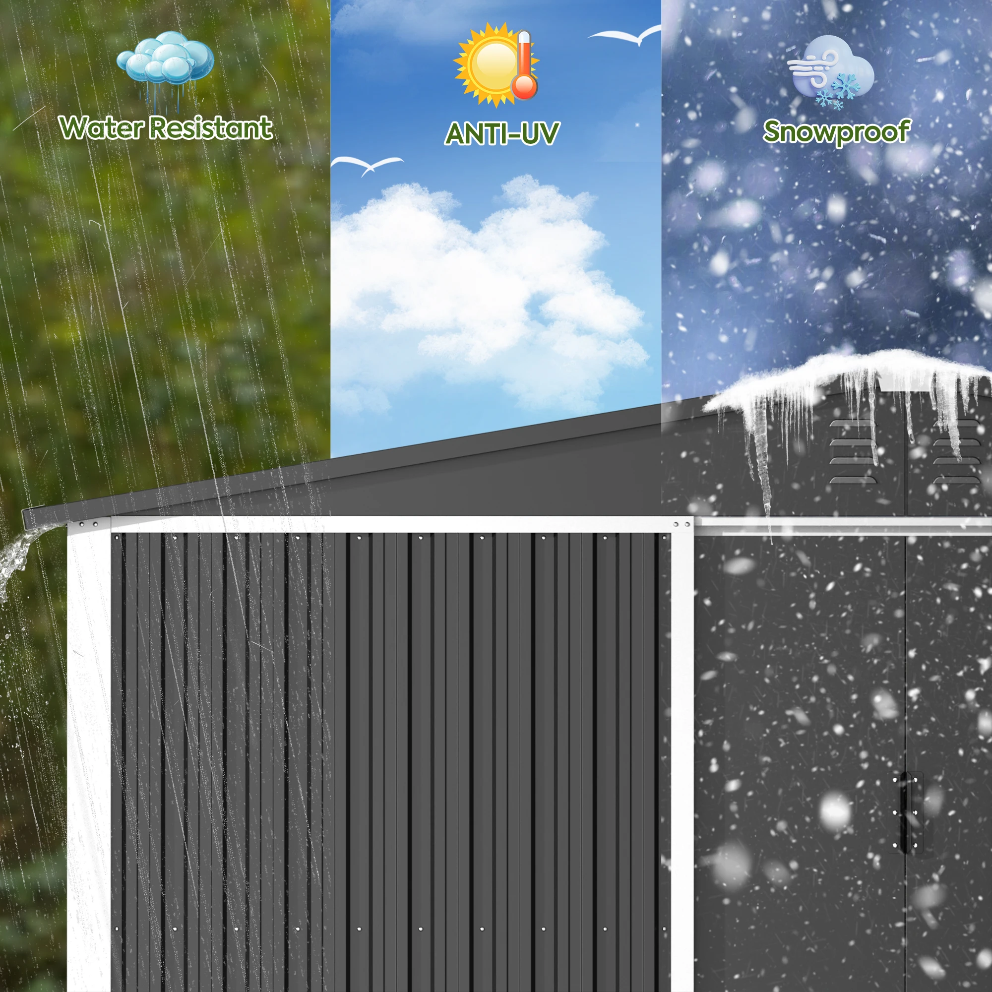 Garden Shed Storage Outdoor Iron Metal Galvanized Steel Garden Shed For Tool Storage