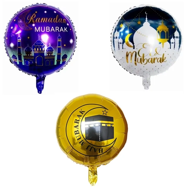 Ramadan/Eid Mubarak letter Moon Star Aluminum Foil Balloon toy gift printed helium latex confetti Balloons photo props decor kit
