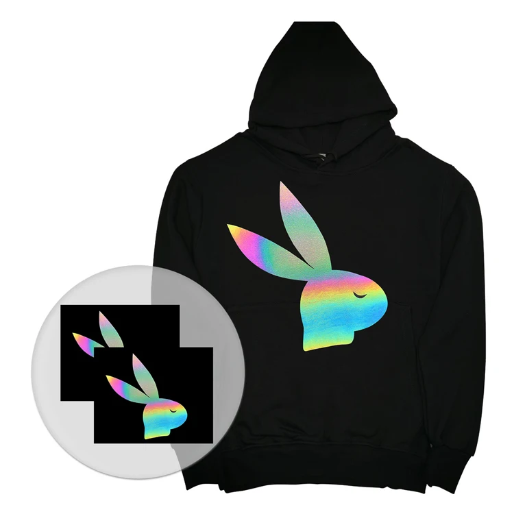 Custom High Reflection Plastisol Printing Heat Transfer Easy Weed Reflective Vinyl Logo