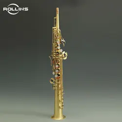 Saxophone High Grade Straight Phosphor Copper Body Gold Lacquer Keys KSS-C2 Soprano Saxophone