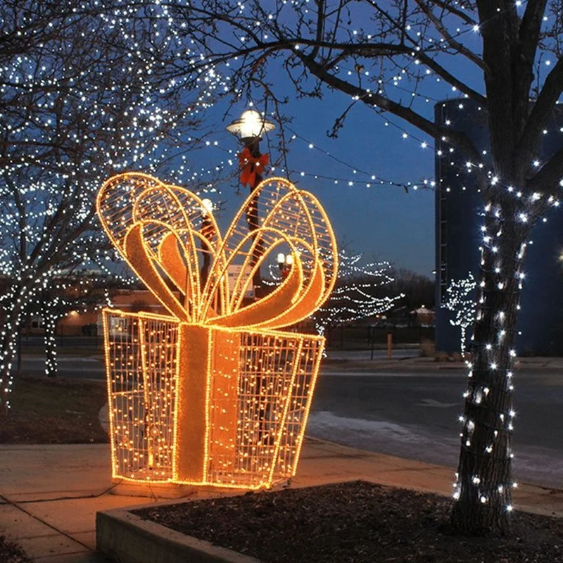 LED Motif light Lighted Giant Garland Gift Box light Christmas decoration for Outdoor Event decoration Shopping Mall decoration