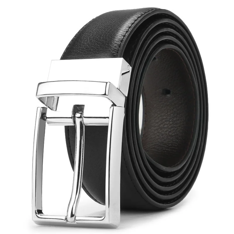 Good Price High-quality Reversible Detachable Pin Buckle Genuine Leather Belts for Male
