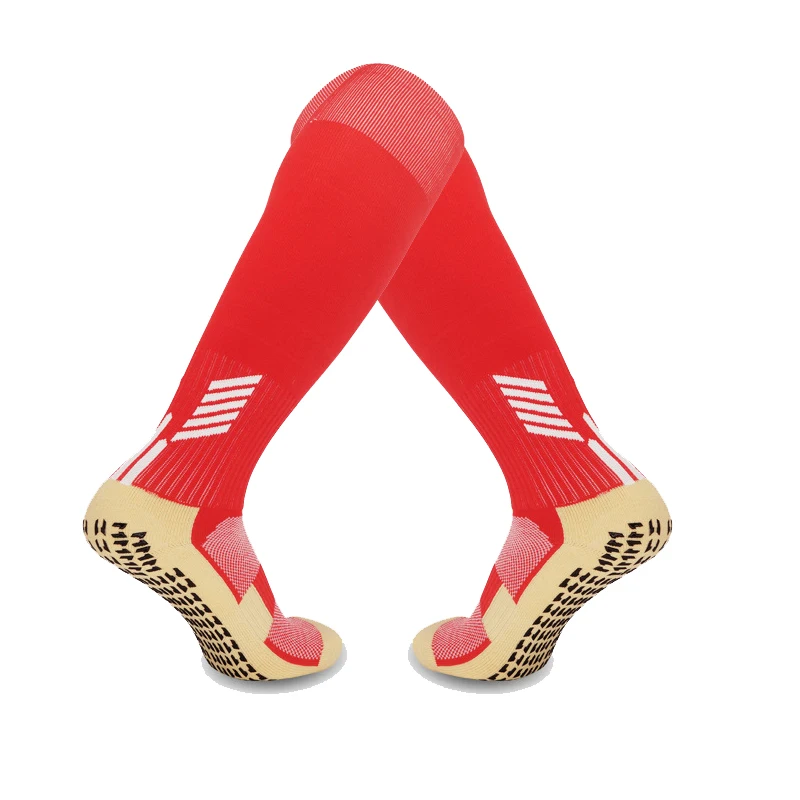 Custom logo design cushioned youth long football socks youth boot grip soccer socks that prevent blister