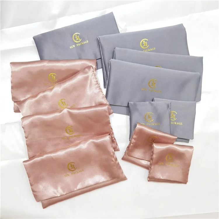 Chuanghua Customize Gray Envelope Satin Bag Dust Cover Satin Bags Purse Satin Clothing Bag Silk Envelop Packaging