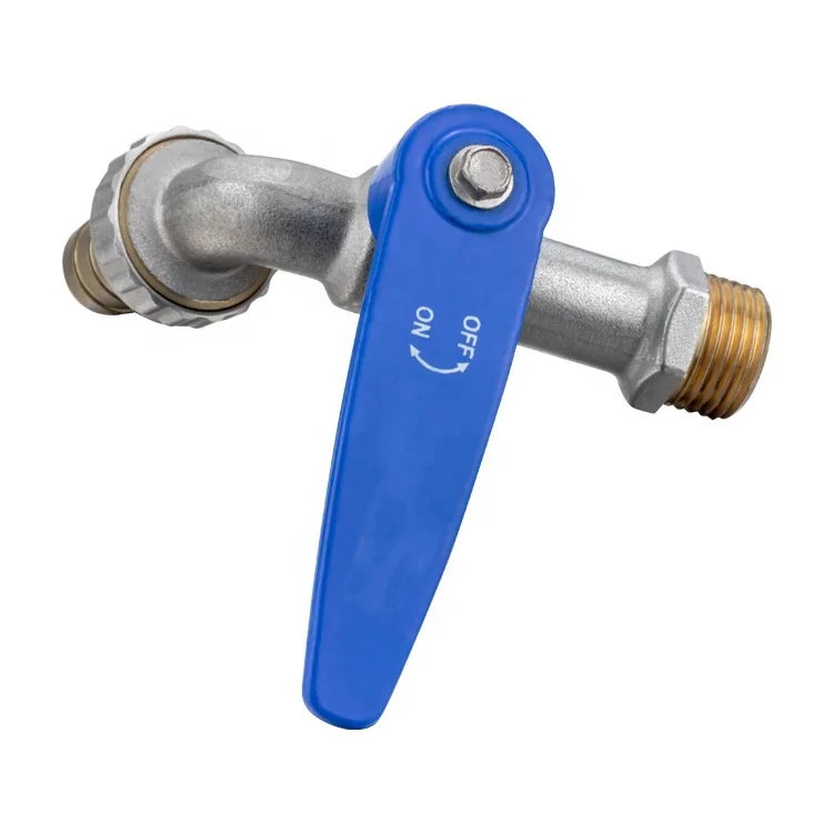 Ok Bibcock Water Tap Hose Brass Stop Valve Plastic Ball with Ear Lock & Quick