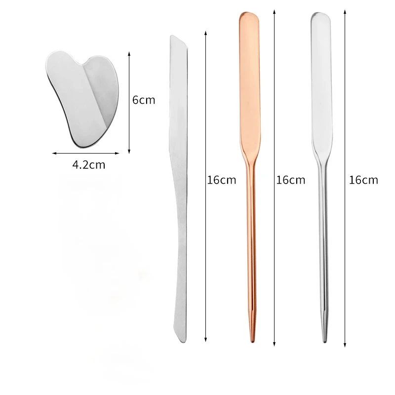 Logo Printing 304 Stainless Steel Cosmetic Makeup Foundation Mixing Polished Stainless Steel Spatula