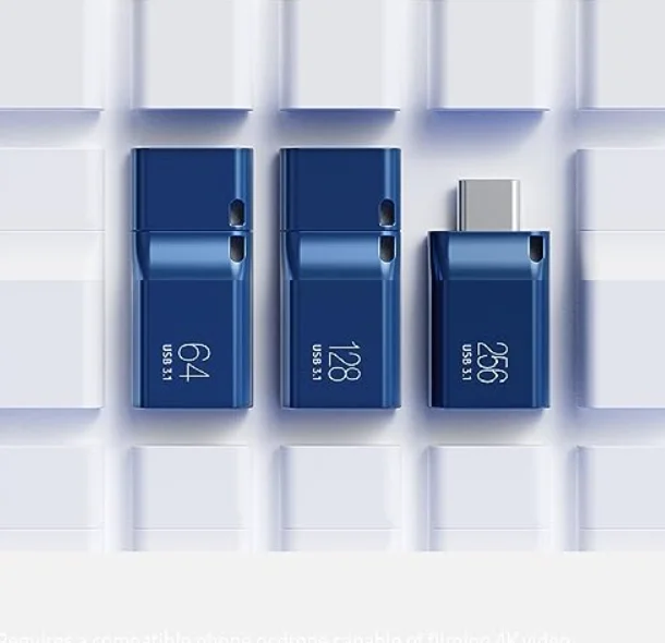 2024 Blue MUF-256DA/AM Type-C USB Flash Drive 256GB Capacity 400MB/s Read Speed 11 Secs Transfer 4GB Files Stick USB