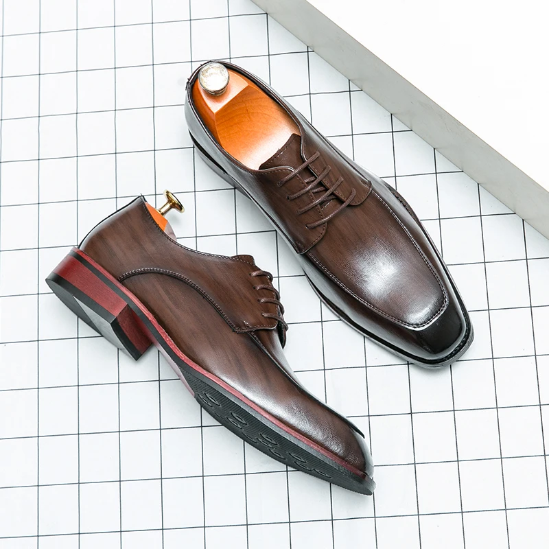 8176 fashion men lace up formal wedding dress shoes