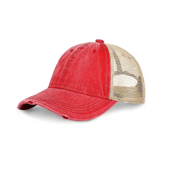 Повседневная стираемая шапка-тракер премиум класса, неструктурированная винтажная шапка с потертостями и окрашенным пигментом, регулируемые уличные головные уборы