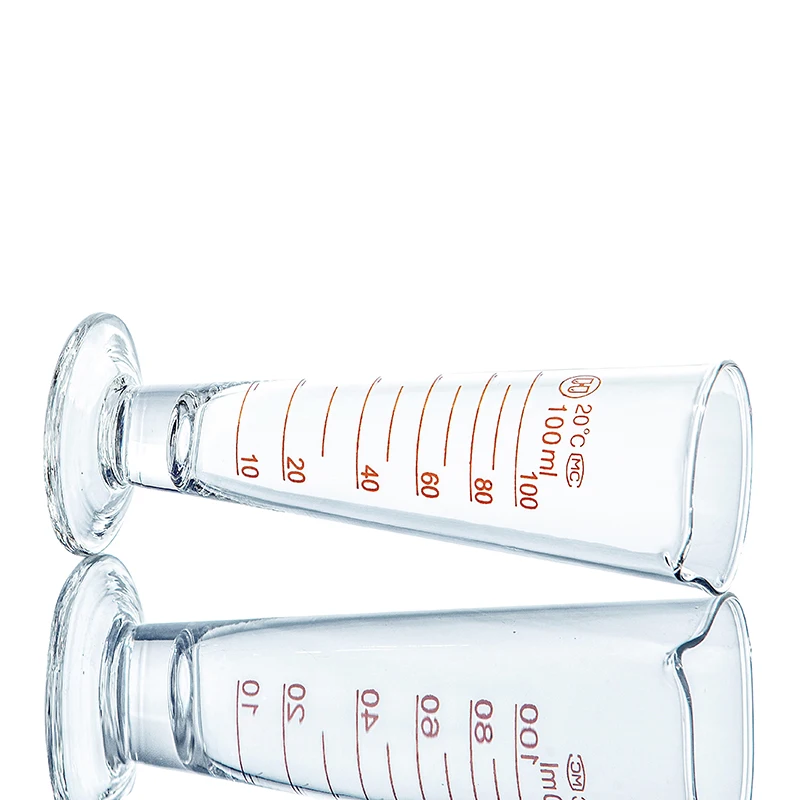 Lab 250 500 1000 2000ml triangular graduated glass measuring cup with scale line