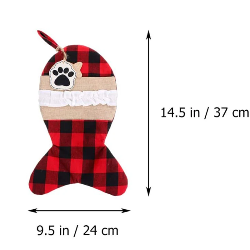 
Christmas Hanging Stockings Gift Candy Bag Sock Dog Cat Christmas Stockings for Fireplace Christmas Tree Decoration 