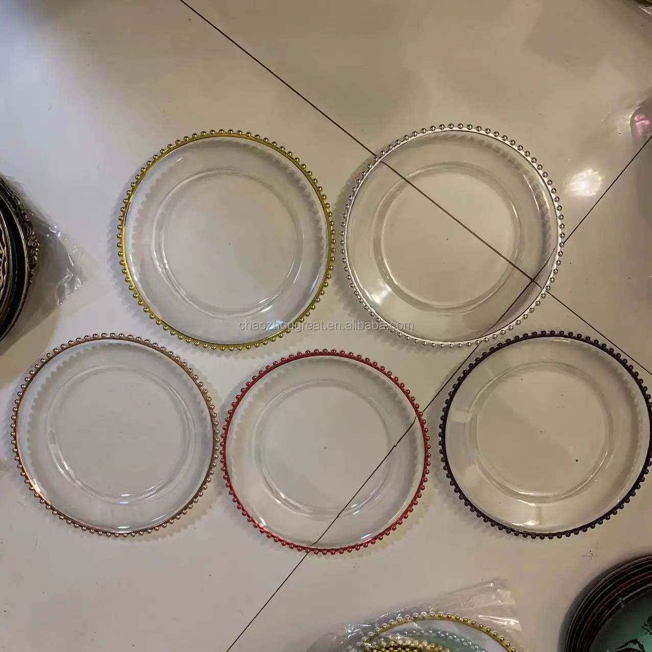 wedding Charger Plates Plastic clear for Dinner Wedding Elegant Decoration Acrylic Under Plate
