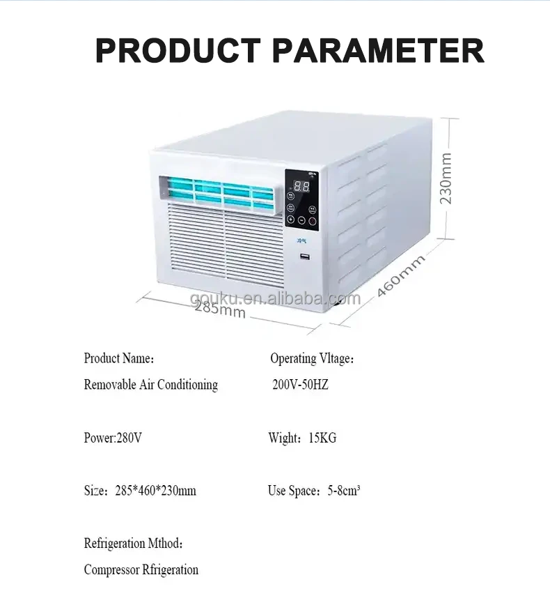 Indoor Outdoor Air Conditioner Rv Camping Caravan Tent Room Pet Cooling Removing machine Air Conditioner
