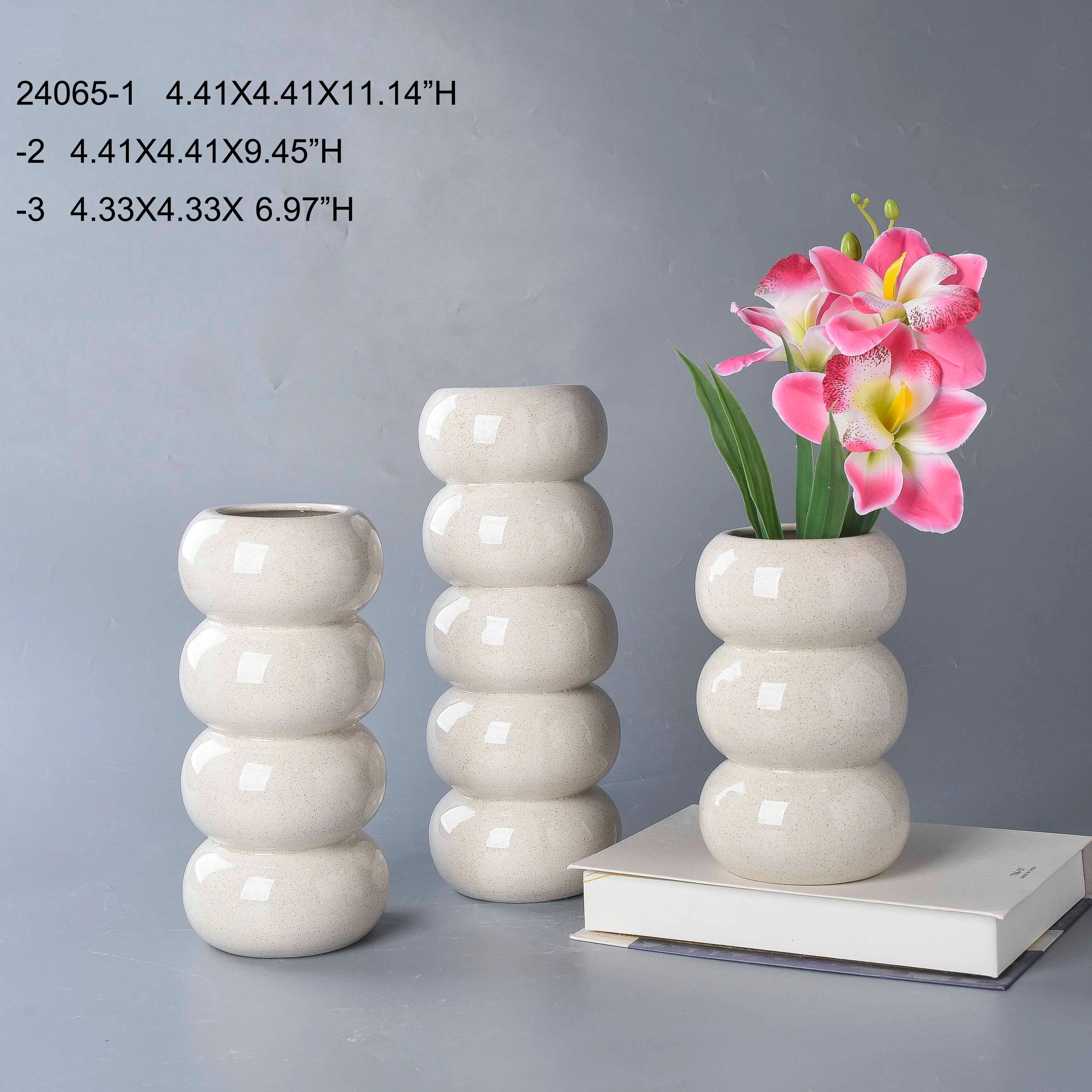 Simple Vintage Nordic Modern Flower Ceramic Nordic Standing Flower Ceramic Vase With Artificial Plants For Home Decor