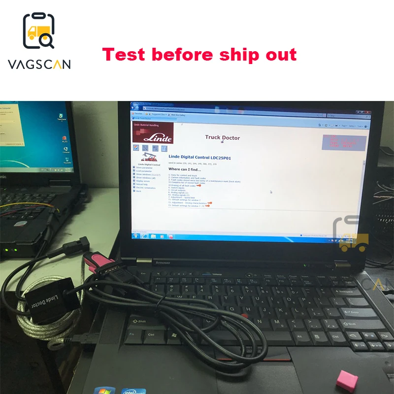 T420 laptop with Diesel forklift truck diagnostic scanner for linde canbox linde doctor pathfinder software