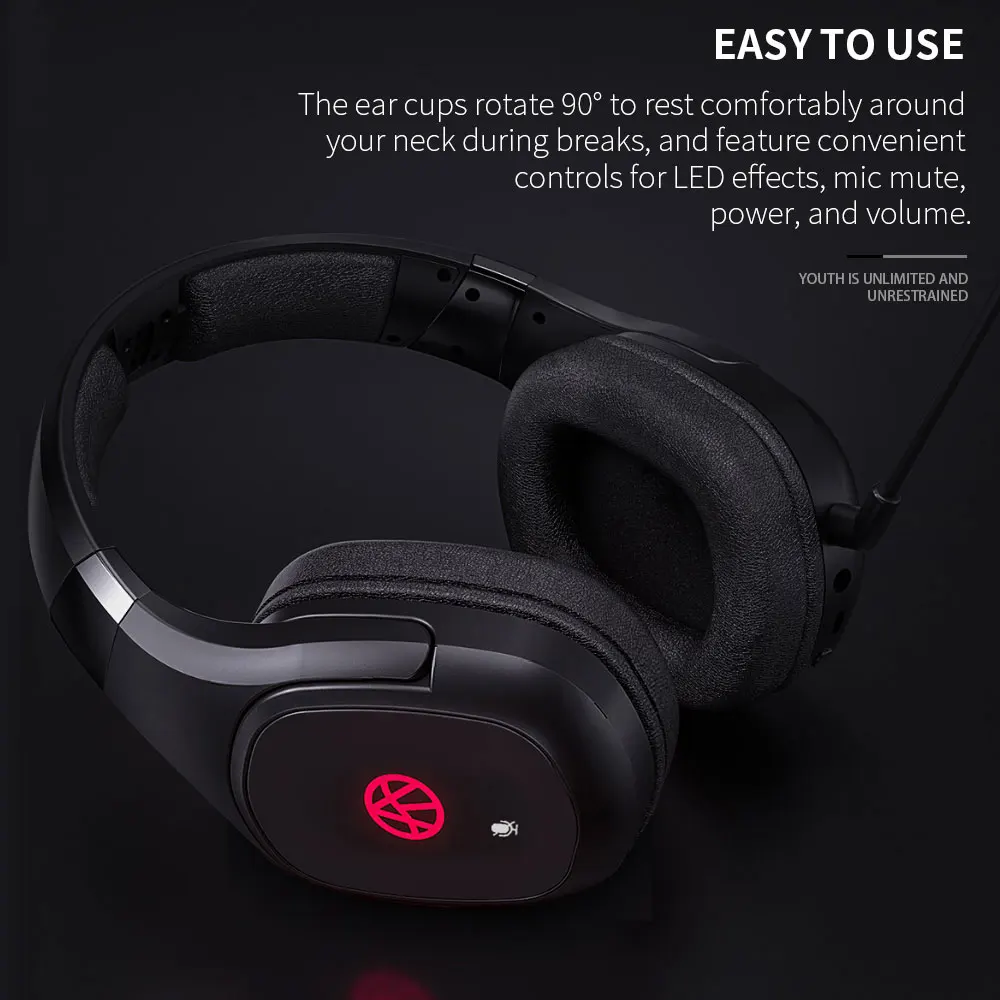 Hot Selling LED Over-ear Computer 2.4G Wireless Gaming Headset Headphone With Mic For Steam Game