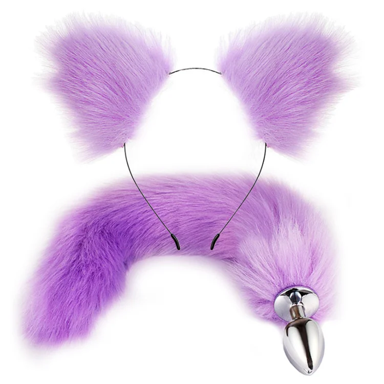 Sexy Fox Metal Butt Plug Tail Set With Hairpin Kit 8 Colors Anal Butplug Tail Prostate Massager Butt Plug For Couple Cosplay