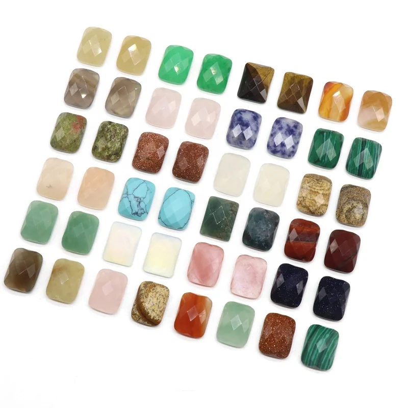 Crystal gemstone cabochon rectangular cut flat bottom  loose beads DIY handmade material jewelry accessories wholesale