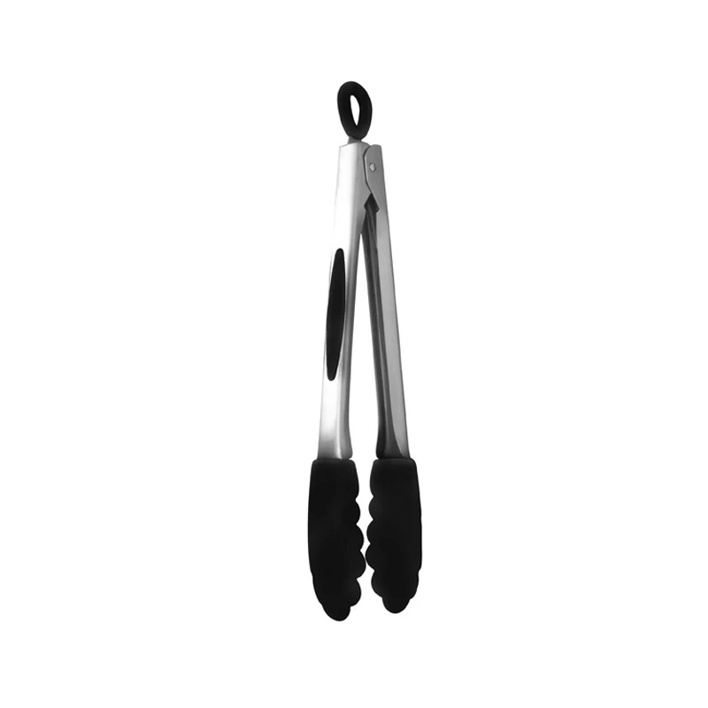 Stainless Steel Silicone Kitchen Cooking Food Tongs