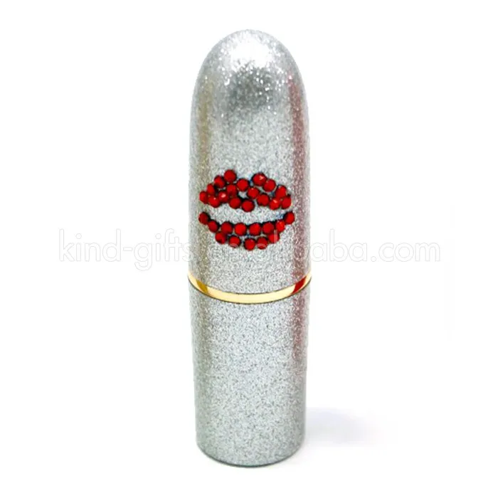 Custom empty lipstick tube shiny rhinestone crystal lipstick tube packaging