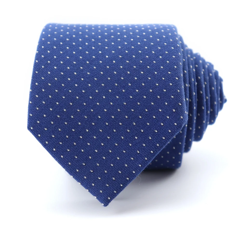 
 Новейшая модная стильная синяя шелковая хлопчатобумажная смесь в горошек, фирменная торговая марка, оптовая продажа дизайнерских галстуков  
