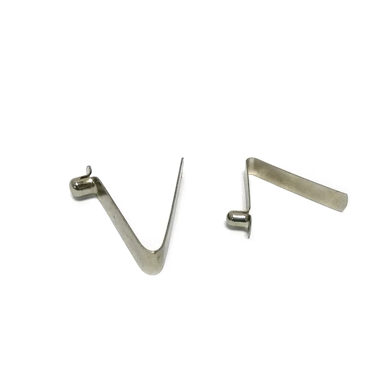 Precision stamping flat steel push button metal v shape  spring clip
